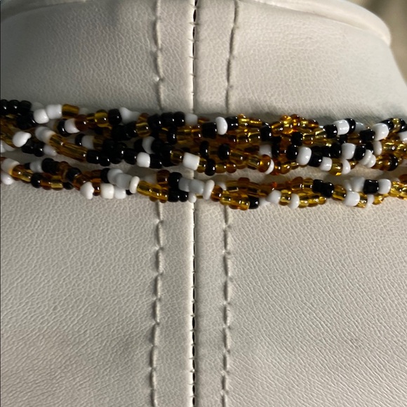 Chic Multi-Strand Beaded Necklace - Brown and Gold - Picture 5 of 5